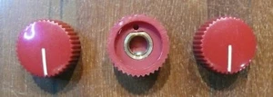 Set of 3 Red Vintage Cupcake Guitar Effects Pedal Amp Stompbox Control Knobs - Picture 1 of 3