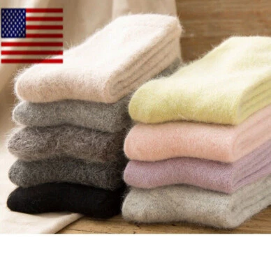1/10 Pair Pack Women's 100% Alpaca Wool Socks Winter Thick Extra Soft Gift 5-9 - Image 1 of 4