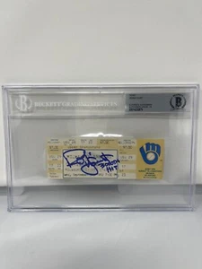 Robin Yount Signed Inscribed 3000 Hit 9/9/92 Ticket Beckett Grade 10 Auto 2 - Picture 1 of 2
