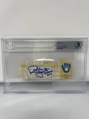 Robin Yount Signed Inscribed 3000 Hit 9/9/92 Ticket Beckett Grade 10 Auto 2 - Image 1 of 2