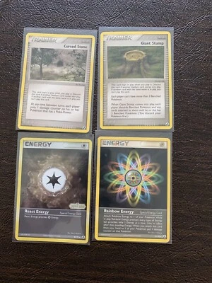 Ex Legend Maker Pokemon Trainer Energy Card Bundle Rainbow Energy Cursed Stone - Image 1 of 4