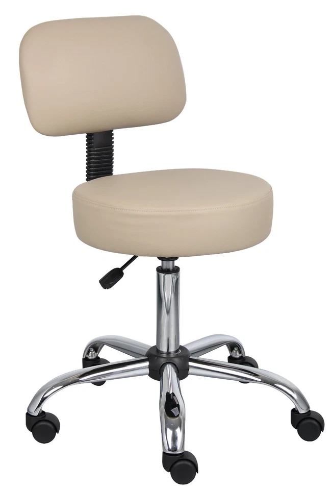 BOSS OFFICE PRODUCTS Boss Medical Doctor, Lab, or Dentist Office Rolling Stool Seat Chair w/ Back