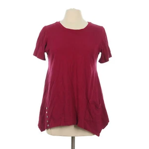 LOGO Lori Goldstein Women's Berry Button Accent Swing Tunic Top - Size Medium - Picture 1 of 7
