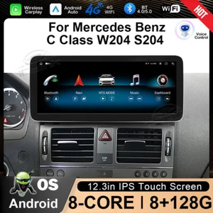 12,3" GPS Autoradio für MERCEDES-BENZ W204 S204 NTG4.0 Android 14 CarPlay 128GB - Bild 1 von 16