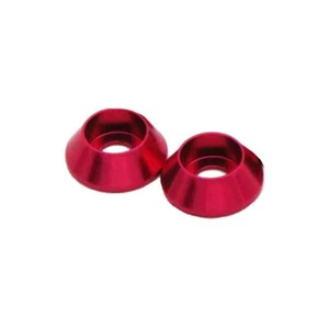 SpeedTek RC Aluminum Red M3 Large Conical Gaskets (2) - Picture 1 of 1