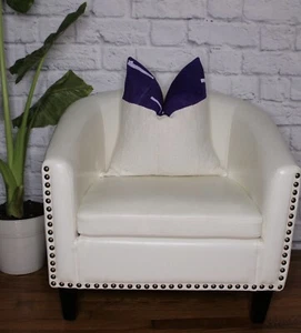 Authentic Mali Purple/White Dashes Mud Cloth Throw Pillow Covers - Picture 1 of 3