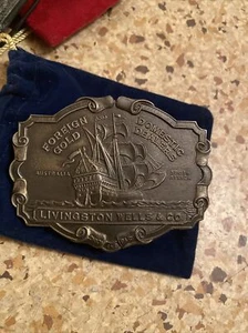 FOREIGN & DOMESTIC GOLD DEALERS LVINGSTON WELLS & Co. Belt Buckle LEWIS - Picture 1 of 2