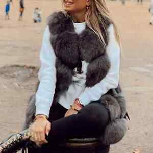 Fox Fur Coat Vest Winter For Women's Natural Real High Quality Promote New