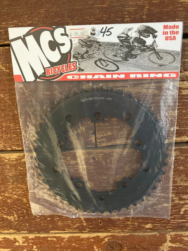 MCS BMX 5-BOLT 110mm CHAINRING USA MADE CNC 45T BLACK - Image 1 of 1