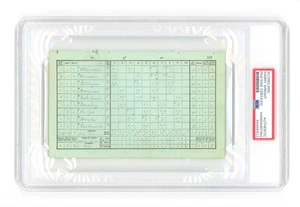 Harry Wright "The Father of Baseball" handsignierte Scorekarte von 1885 mit 4 HOFers - Bild 1 von 2