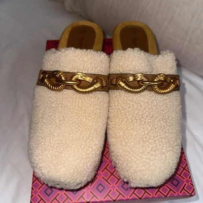 Tory Burch Jessa Shearling Clog Size 10 New In Box - Image 1 of 4
