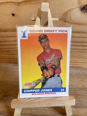 1991 Score #671 Chipper Jones RC Rookie Braves NM & Centered - Image 1 of 2