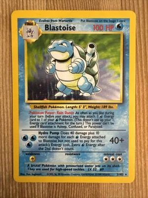 Blastoise - 2/102 - Unlimited Holo Rare Base Set 1999 - Pokemon Card - LP - Image 1 of 2