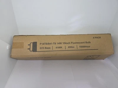 F14T8/841-T8 14W 15lnch Fluorescent Bulb G13 4100K COOL WHITE.(4 Pack) - Image 1 of 2