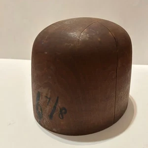 Vintage Antique Wooden Wood Hat Mold Millinery Hat Block Form 6 7/8 51 - Picture 1 of 8