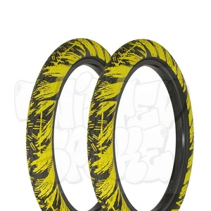 PAIR Ralson R-4602 BMX Street Tires Replacement 20 x 2.40 Yellow Fire Ball - Picture 1 of 2
