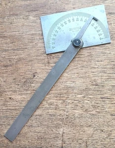 Vintage L. S. Starrett No. 183 Steel Protractor Machinist Tool USA - Picture 1 of 6