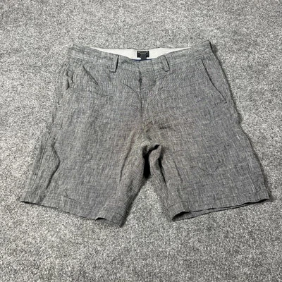 J Crew Club Shorts Mens 32 Gray 100% Linen 9 Inch Inseam Casual Summer - Image 1 of 4