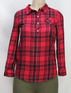 Cherokee Girls Shirt Long Sleeve Plaid Red Size L (10/12) - Picture 1 of 6