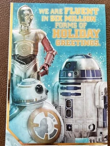 Hallmark Star Wars C3PO, R2D2 & BB-8 Christmas Cards New In box of 14 - Picture 1 of 7