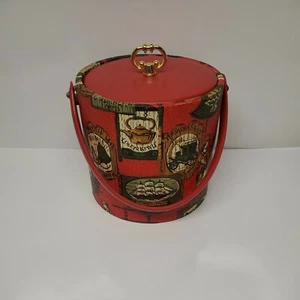 Vintage Ice Bucket - Mid-Century Vinyl Material with Colonel Design - Picture 1 of 11