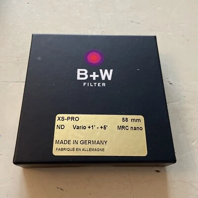 New Unopened B+W 58mm XS-Pro Digital ND Vario 1-5 MRC-Nano Filter - Image 1 of 2
