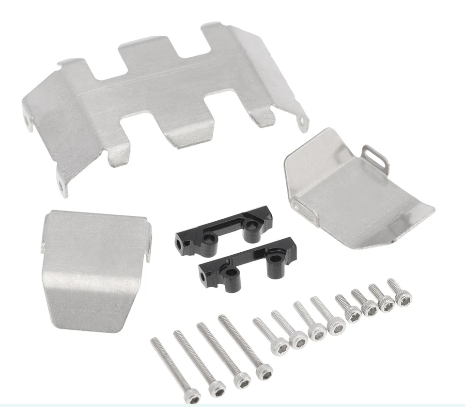 Integy Steel 3 PC Skid Plate Set Axial 1/24 Crawler Scx-24 Scx24