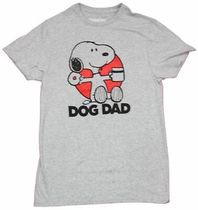 Peanuts  Adult New T-Shirt  -  Snoopy Dog Dad Donut & Coffee - Picture 1 of 1