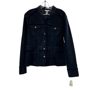 Jones New York Jeansjacke mit Knopfleiste Blau Größe L Neu - Bild 1 von 9