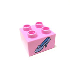 Lego DUPLO Pink Slipper Shoe Cinderella 2x2 Printed Specialty Brick Block