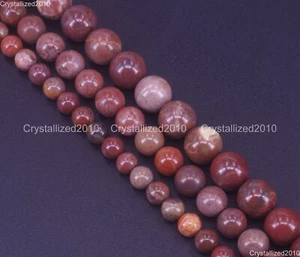 Natural Gemstone Brazilian Red Opal Round Smooth Loose Beads 6mm 8mm 10mm 15.5" - Picture 1 of 9