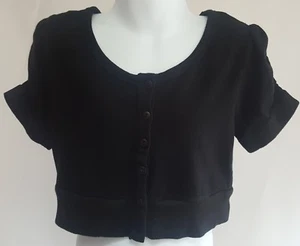 One Step Up Short Sleeve Front Buttoned Up Shrug Black Girl's Size M (5/6)  - Picture 1 of 7
