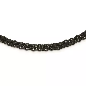 Stainless Steel Polished Black IP-plated 24in Necklace - Picture 1 of 5