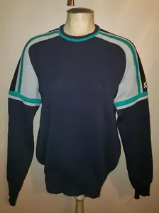 De colección Demetre azul marino lana virgen hombre suéter de esquí L europeo racer - Imagen 1 de 6