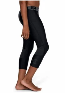 NEW Under Armour Boys Heatgear 3/4 Leggings Black 1328980 001 Youth X-SMALL - Picture 1 of 3