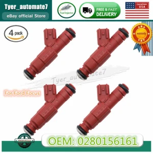 New Set of (4) Flow Matched Fuel Injectors For Ford Focus 2.0 2.3 0280156161 US - Foto 1 di 3