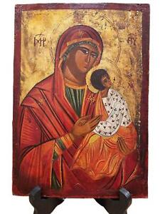 Peinture d'icônes éléments de feuilles ton or imagerie religieuse panneau de bois byzantin