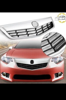 Ajuste NUEVO Parrilla Se Adapta a Acura TSX 11 12 13 14 Parrilla TODA Cromada con Moldura 3 en Uno Foto 1 de 4
