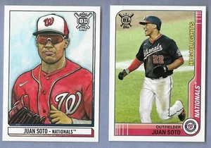 2022 Topps Big Leauge Juan Soto arte del juego ATG-JS y tarjeta base de bonificación 290 - Imagen 1 de 2