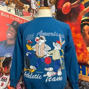 Vintage Georgetown Hoyas Looney Tunes 1994 NCAA Basketball Crewneck Pullover - Picture 1 of 6