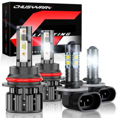 4pcs para For 2000 2001 2002 Nissan Quest 4x 9007 faros LED + luz antiniebla 881 - Image 1 of 4