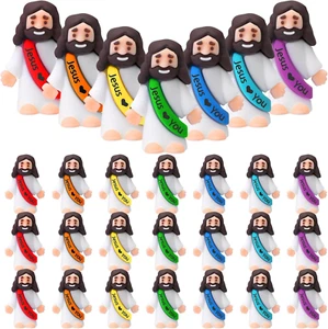 25Pcs Little Jesus Figures Original Design Jesus Love You Mini Rubber Jesus Toys - Picture 1 of 6