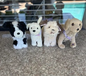 American Girl Doll Dogs Sheep Lab Terrier Dog Sandy Lot 4 Posable Plush Animal - Picture 1 of 22