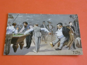 ORIGINAL ARTHUR THIELE SIGNED SPORTING POSTCARD, BILLIARDS, TSN - No. 1155. - Picture 1 of 2