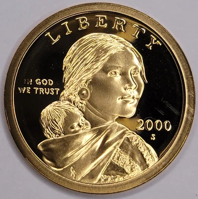 2000 S GEM PROOF DCAM DÓLAR SACAGAWEA NATIVO AMERICANO - Imagem 1 de 4