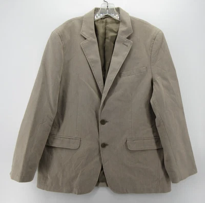 LL Bean Sport Coat Men 44 Brown Taupe Field Blazer Safari Utility Jacket Canvas - Image 1 of 4