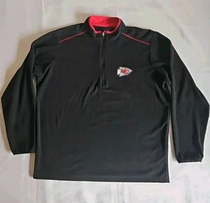 Kansas City Chiefs Antigua 1/4 Zip Black Embroidered Logo NFL Pull Over Mens XL  - Picture 1 of 9