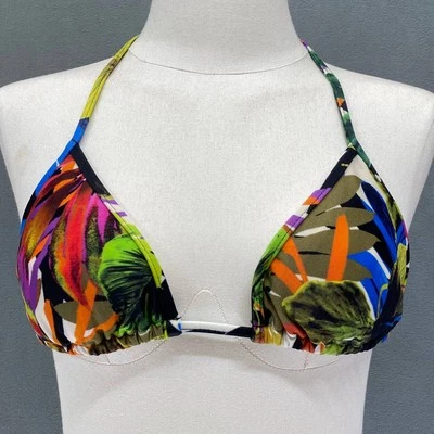 MILLY CABANA Tropical Triangle Bikini Top Size XS Leaf Print - Image 1 of 4