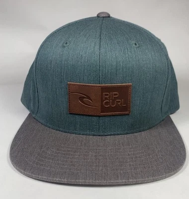 Rip Curl Hat Cap Snapback Green Gray Patch Surf Skate Twill - Image 1 of 4