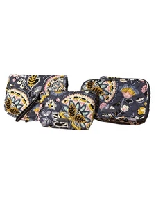 Vera Bradley Charmont Meadow Cosmetic Bag Trio Three Piece Travel Set Toiletry - Picture 1 of 7